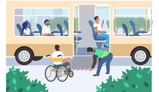 Ilustrasi fasilitas publik yang mengakses kebutuhan teman disabilitas/Freepik